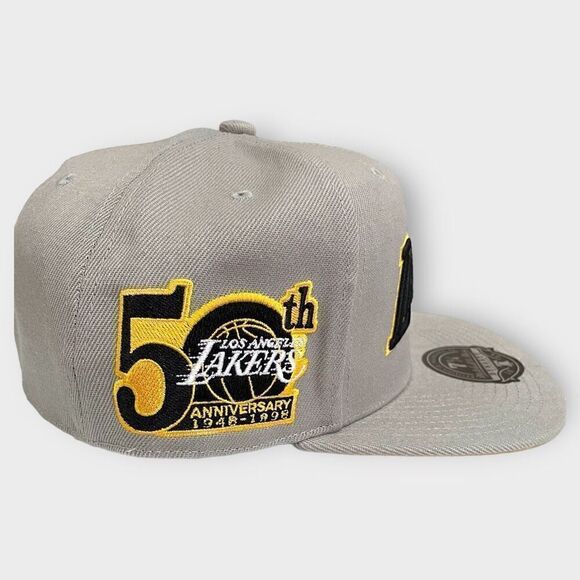 Mitchell & Ness Los Angeles Lakers 50th Anniversary Gray Fitted Hat 7 1/4 New - Picture 5 of 11